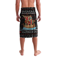 Vikings Christmas Lavalava Santa Warrior on The Viking Ship with Xmas and Snowflake Pattern - Wonder Print Shop