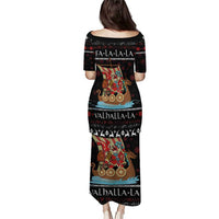 Vikings Christmas Puletasi Santa Warrior on The Viking Ship with Xmas and Snowflake Pattern - Wonder Print Shop