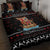 Vikings Christmas Quilt Bed Set Santa Warrior on The Viking Ship with Xmas and Snowflake Pattern - Wonder Print Shop