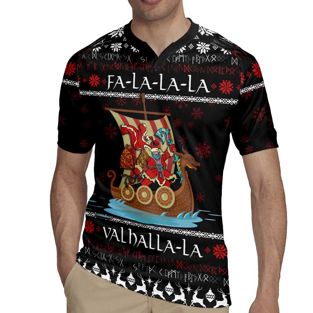 Vikings Christmas Rugby Jersey Santa Warrior on The Viking Ship with Xmas and Snowflake Pattern - Wonder Print Shop