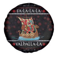 Vikings Christmas Spare Tire Cover Santa Warrior on The Viking Ship with Xmas and Snowflake Pattern - Wonder Print Shop