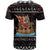 Vikings Christmas T Shirt Santa Warrior on The Viking Ship with Xmas and Snowflake Pattern - Wonder Print Shop