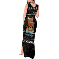 Vikings Christmas Tank Maxi Dress Santa Warrior on The Viking Ship with Xmas and Snowflake Pattern - Wonder Print Shop