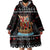 Vikings Christmas Wearable Blanket Hoodie Santa Warrior on The Viking Ship with Xmas and Snowflake Pattern - Wonder Print Shop
