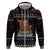 Vikings Christmas Zip Hoodie Santa Warrior on The Viking Ship with Xmas and Snowflake Pattern - Wonder Print Shop
