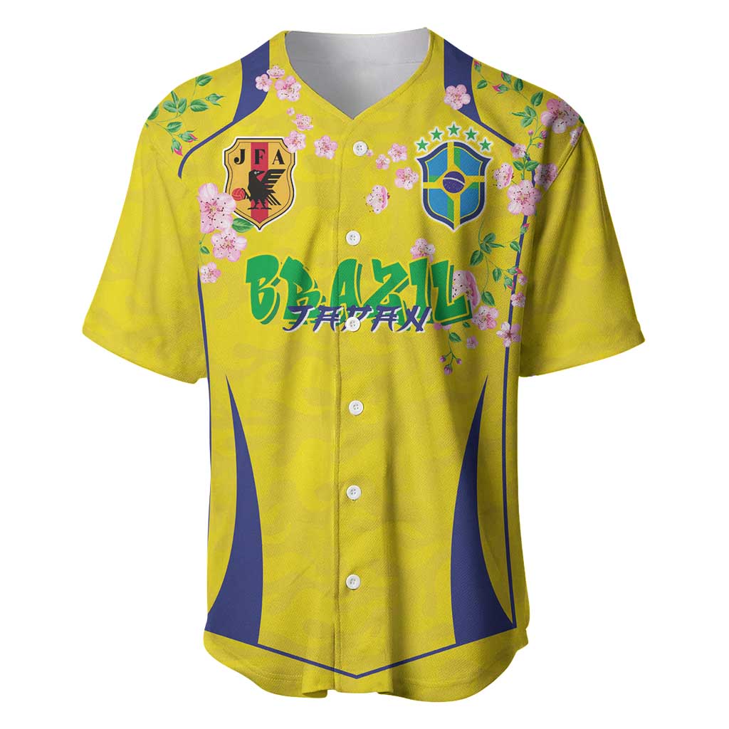 Custom Brazil Mashup Japan Football Cultural Baseball Jersey - Wonder Print Shop