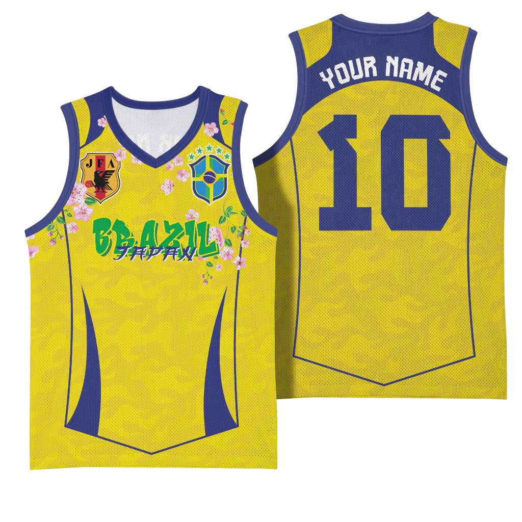 Custom Brazil Mashup Japan Football Cultural Basketball Jersey - Wonder Print Shop
