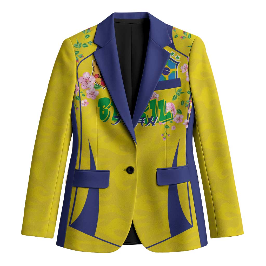 Custom Brazil Mashup Japan Football Cultural Blazer - Wonder Print Shop