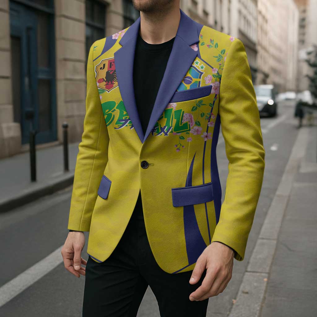 Custom Brazil Mashup Japan Football Cultural Blazer - Wonder Print Shop