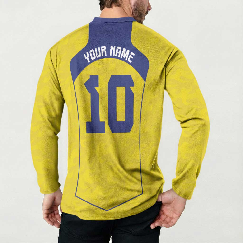 Custom Brazil Mashup Japan Football Cultural Button Sweatshirt - Wonder Print Shop