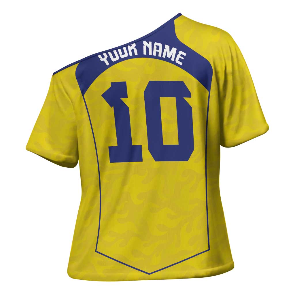 Custom Brazil Mashup Japan Football Cultural Cross Shoulder Shirt - Wonder Print Shop