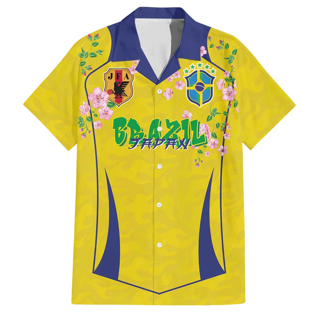 Custom Brazil Mashup Japan Football Cultural Hawaiian Shirt - Wonder Print Shop