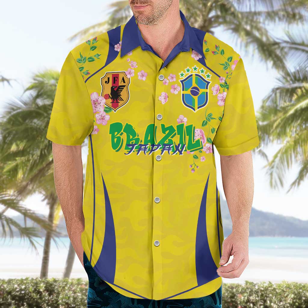 Custom Brazil Mashup Japan Football Cultural Hawaiian Shirt - Wonder Print Shop