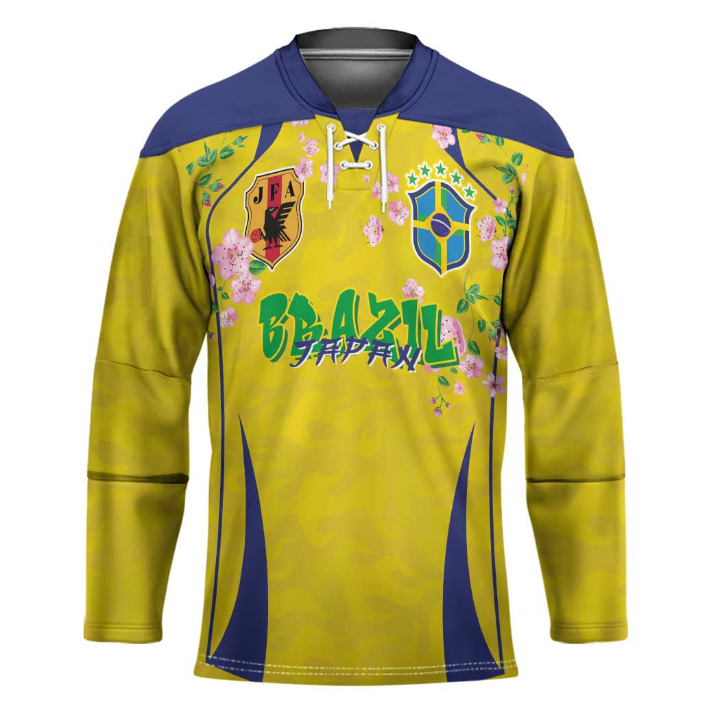 Custom Brazil Mashup Japan Football Cultural Hockey Jersey - Wonder Print Shop
