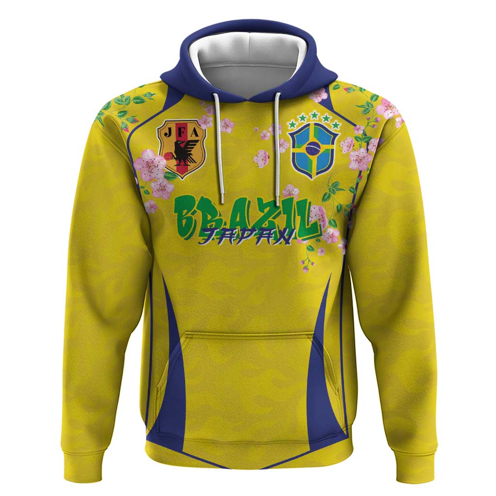 Custom Brazil Mashup Japan Football Cultural Hoodie - Wonder Print Shop