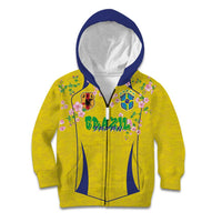 Custom Brazil Mashup Japan Football Cultural Kid Hoodie - Wonder Print Shop