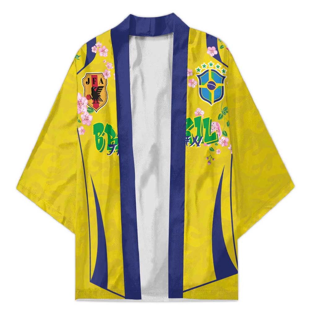 Custom Brazil Mashup Japan Football Cultural Kimono - Wonder Print Shop