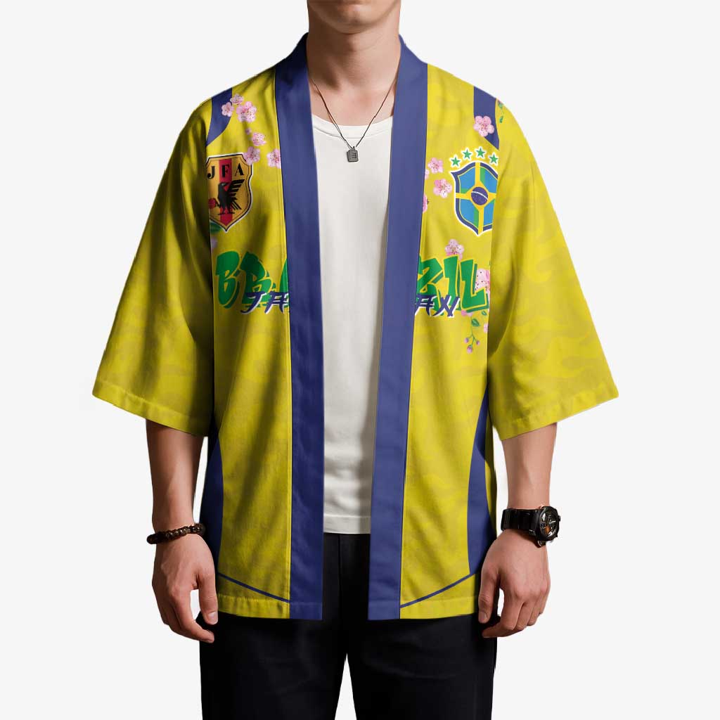 Custom Brazil Mashup Japan Football Cultural Kimono - Wonder Print Shop