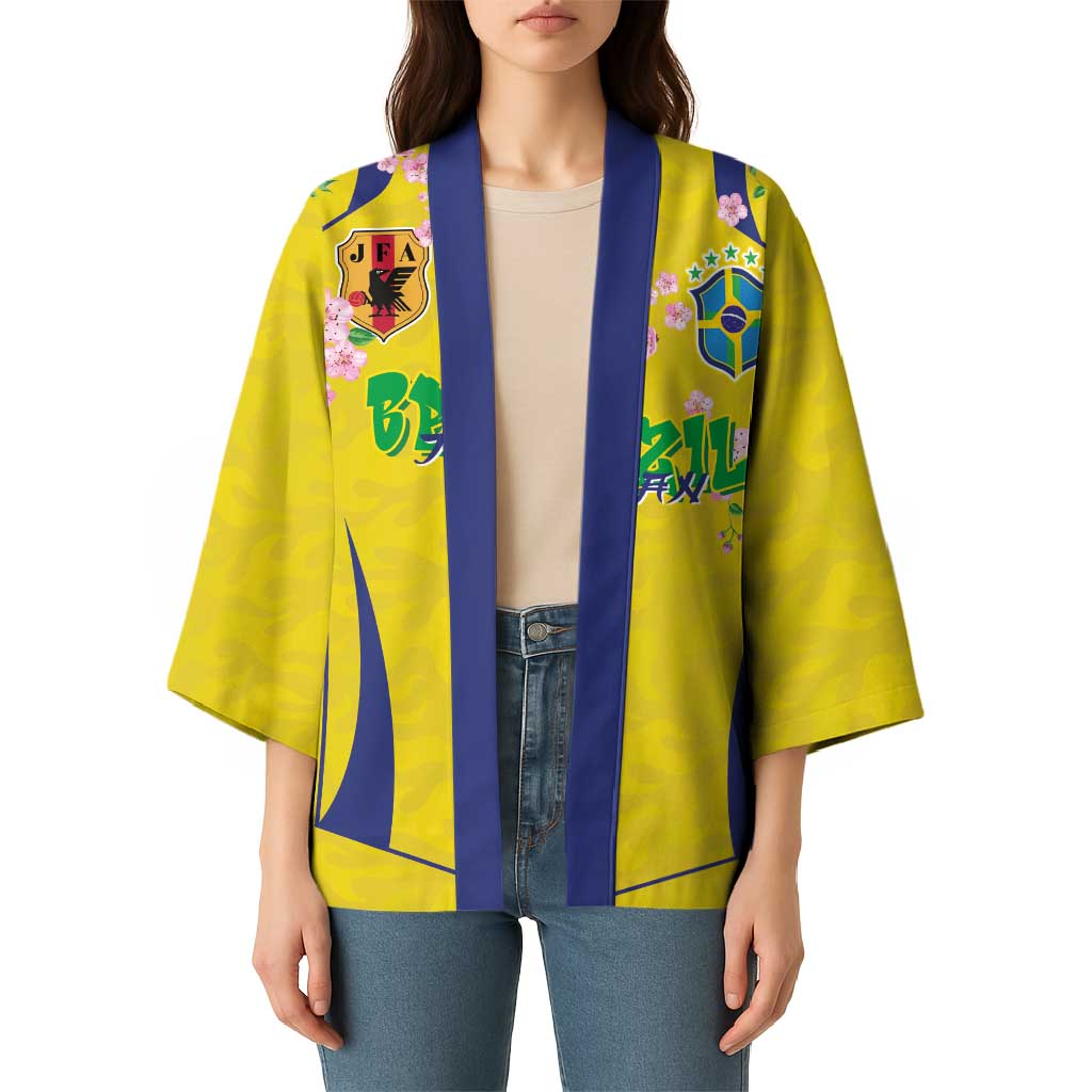 Custom Brazil Mashup Japan Football Cultural Kimono - Wonder Print Shop