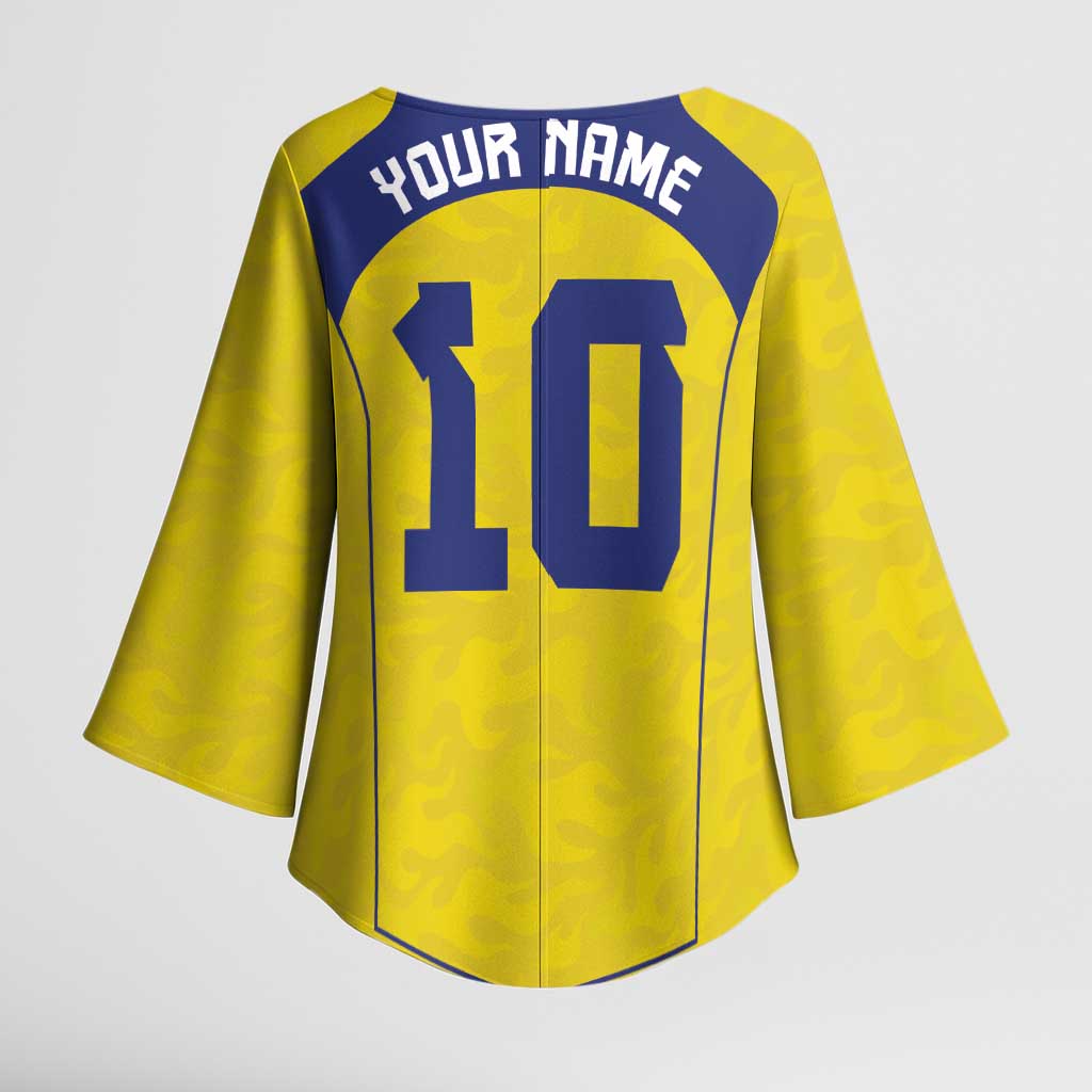 Custom Brazil Mashup Japan Football Cultural Kimono Sleeve Blouse - Wonder Print Shop