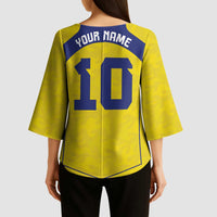 Custom Brazil Mashup Japan Football Cultural Kimono Sleeve Blouse - Wonder Print Shop