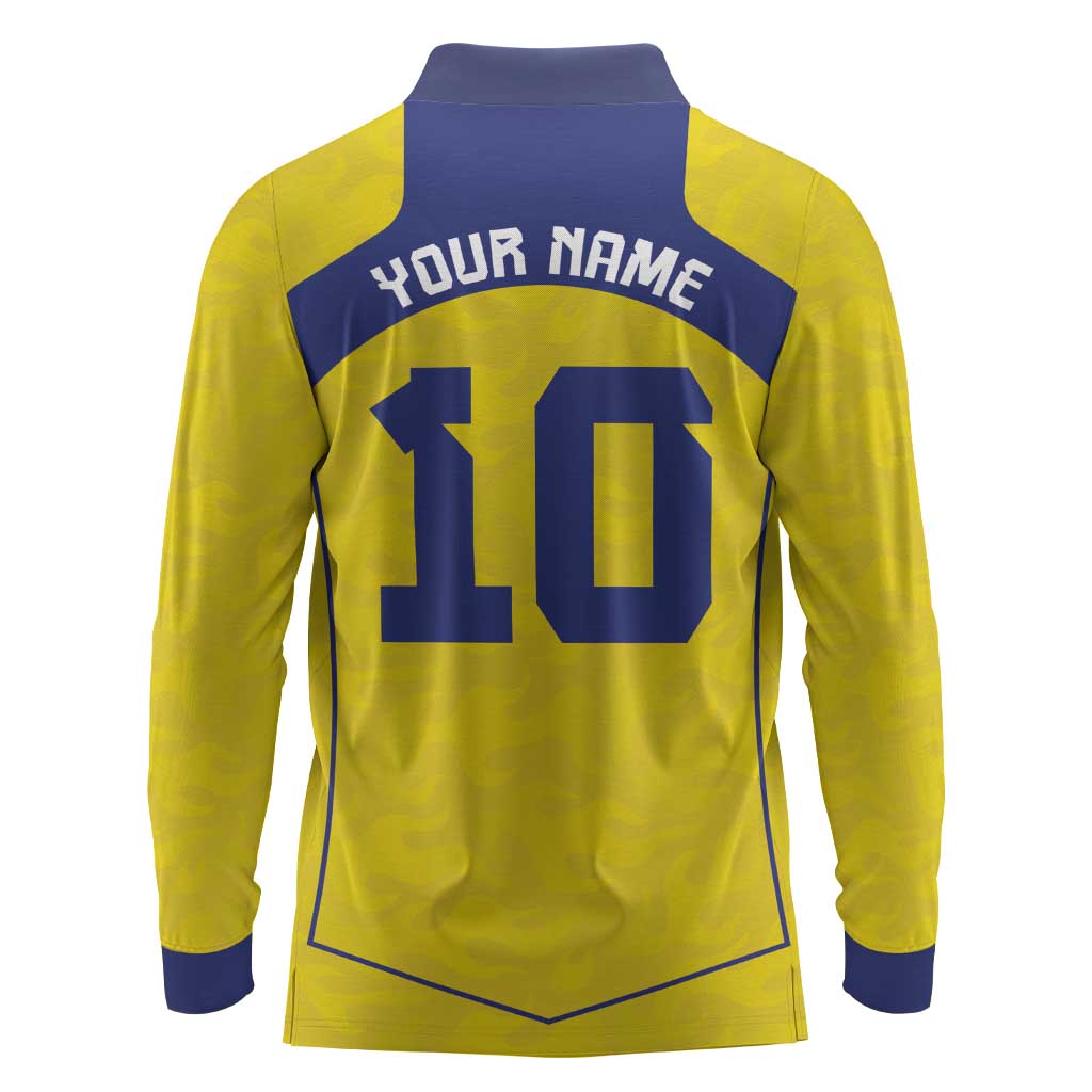 Custom Brazil Mashup Japan Football Cultural Long Sleeve Polo Shirt - Wonder Print Shop