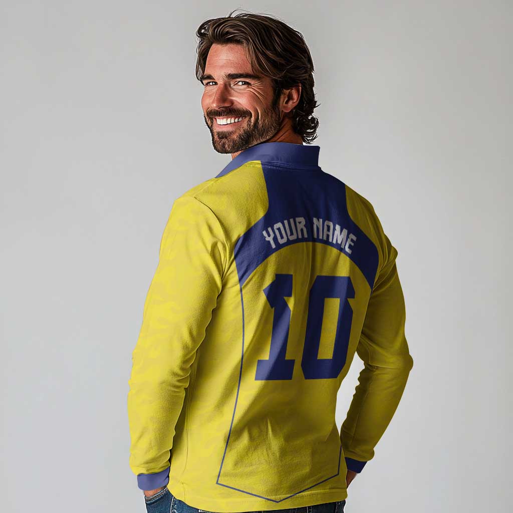 Custom Brazil Mashup Japan Football Cultural Long Sleeve Polo Shirt - Wonder Print Shop
