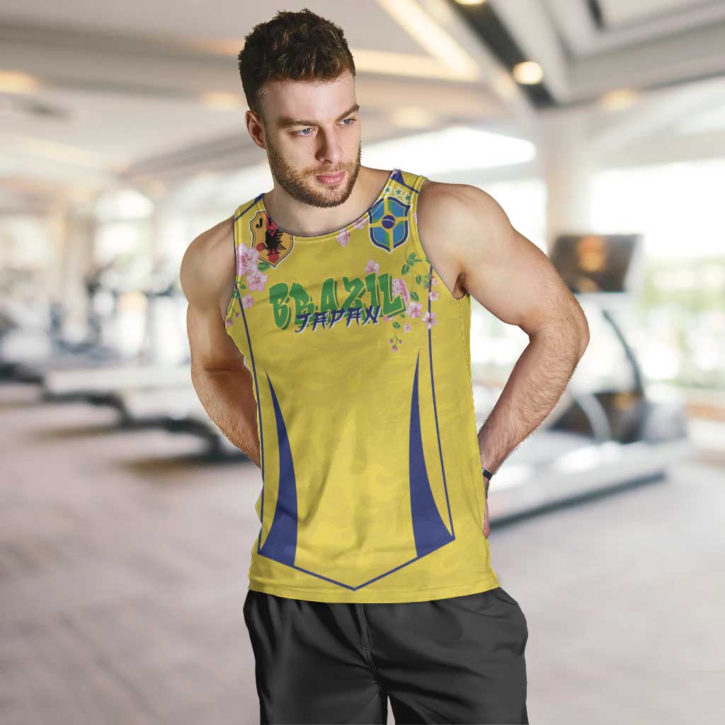 Custom Brazil Mashup Japan Football Cultural Men Tank Top - Wonder Print Shop
