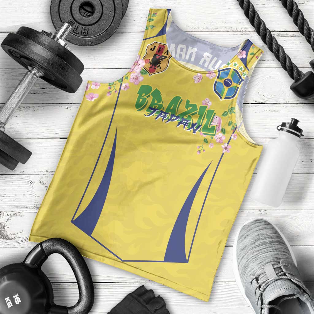 Custom Brazil Mashup Japan Football Cultural Men Tank Top - Wonder Print Shop