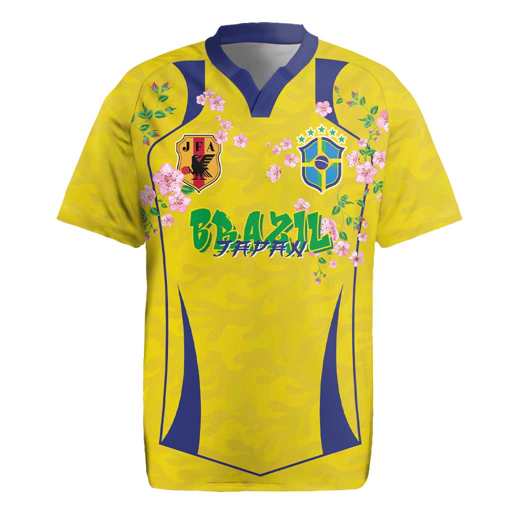 Custom Brazil Mashup Japan Football Cultural Rugby Jersey - Wonder Print Shop