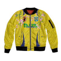Custom Brazil Mashup Japan Football Cultural Sleeve Zip Bomber Jacket - Wonder Print Shop