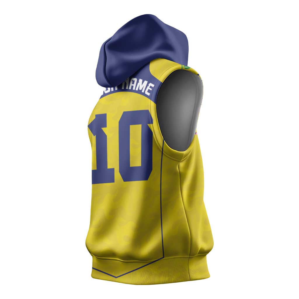 Custom Brazil Mashup Japan Football Cultural Sleeveless Hoodie - Wonder Print Shop