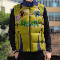 Custom Brazil Mashup Japan Football Cultural Sleeveless Puffer Jacket - Wonder Print Shop