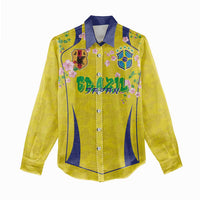 Custom Brazil Mashup Japan Football Cultural Women Casual Shirt - Wonder Print Shop
