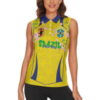 Custom Brazil Mashup Japan Football Cultural Women Sleeveless Polo Shirt - Wonder Print Shop
