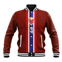Custom Norwegian Football Baseball Jacket Norse Inspired Red Color - Wonder Print Shop