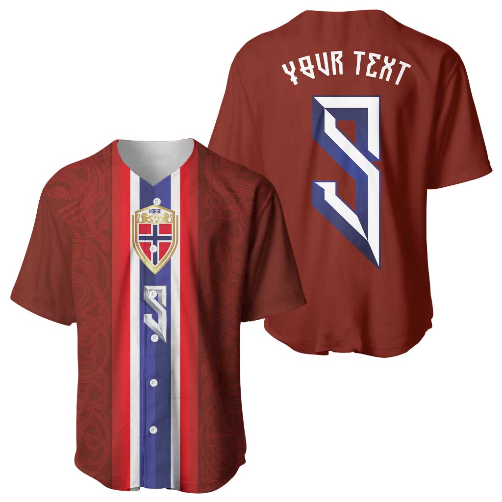 Custom Norwegian Football Baseball Jersey Norse Inspired Red Color - Wonder Print Shop