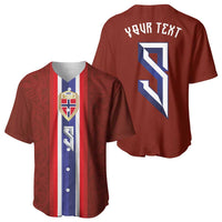 Custom Norwegian Football Baseball Jersey Norse Inspired Red Color - Wonder Print Shop