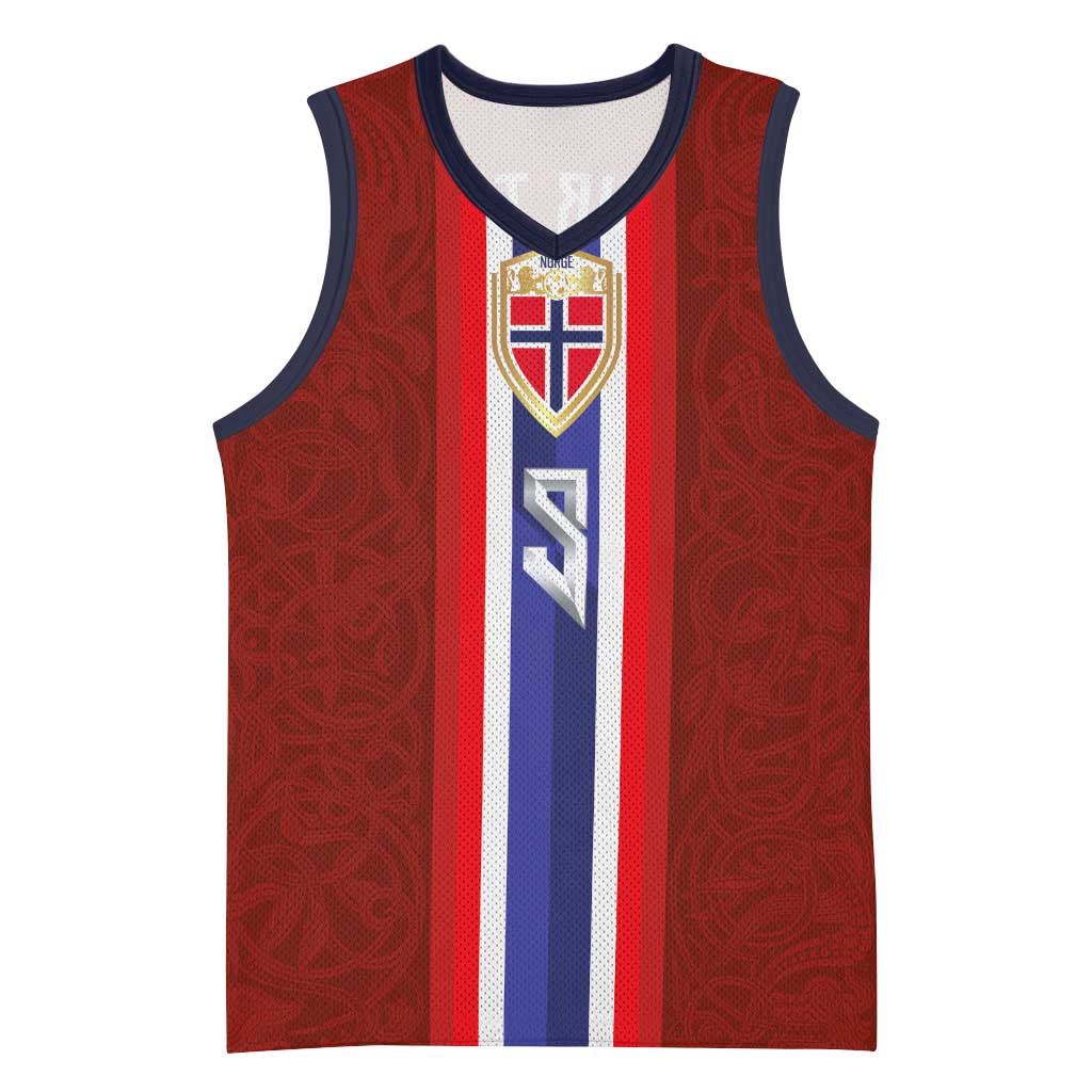 Custom Norwegian Football Basketball Jersey Norse Inspired Red Color - Wonder Print Shop
