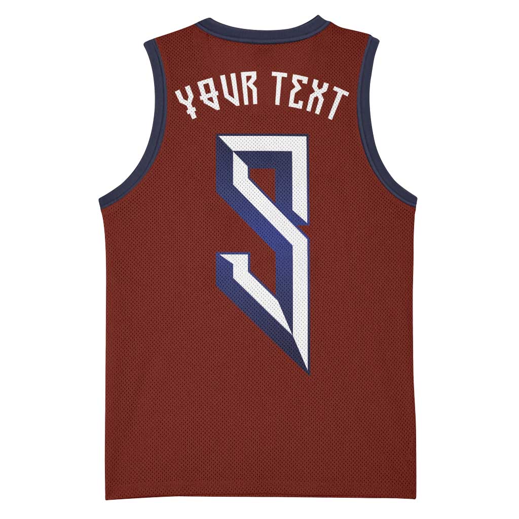Custom Norwegian Football Basketball Jersey Norse Inspired Red Color - Wonder Print Shop