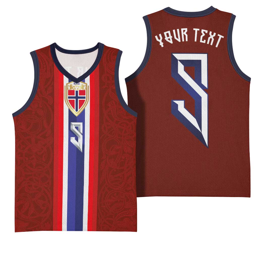Custom Norwegian Football Basketball Jersey Norse Inspired Red Color - Wonder Print Shop