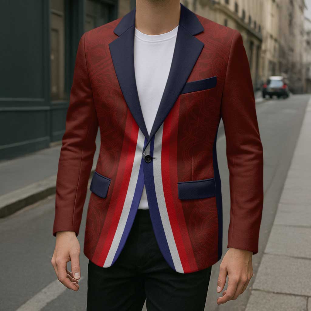 Custom Norwegian Football Blazer Norse Inspired Red Color - Wonder Print Shop