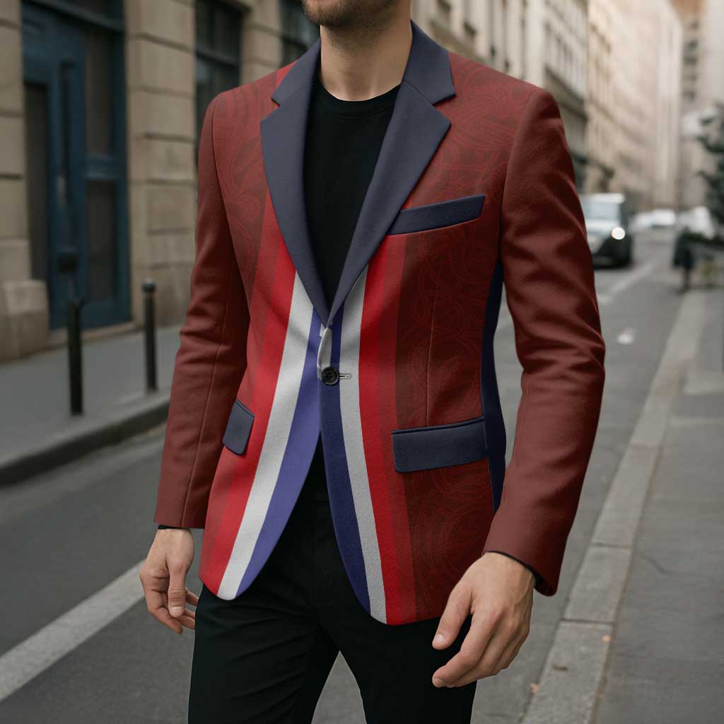 Custom Norwegian Football Blazer Norse Inspired Red Color - Wonder Print Shop