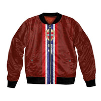 Custom Norwegian Football Bomber Jacket Norse Inspired Red Color - Wonder Print Shop