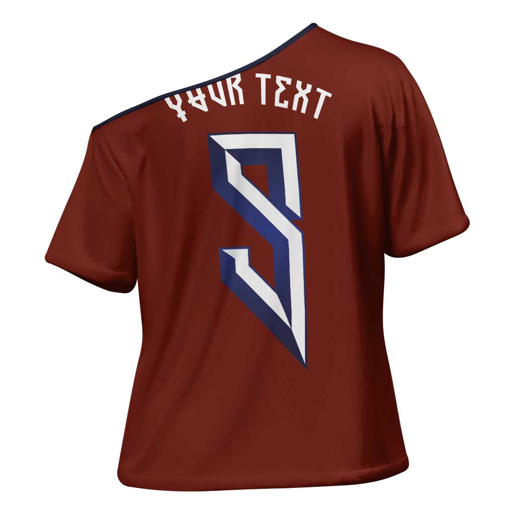 Custom Norwegian Football Cross Shoulder Shirt Norse Inspired Red Color - Wonder Print Shop