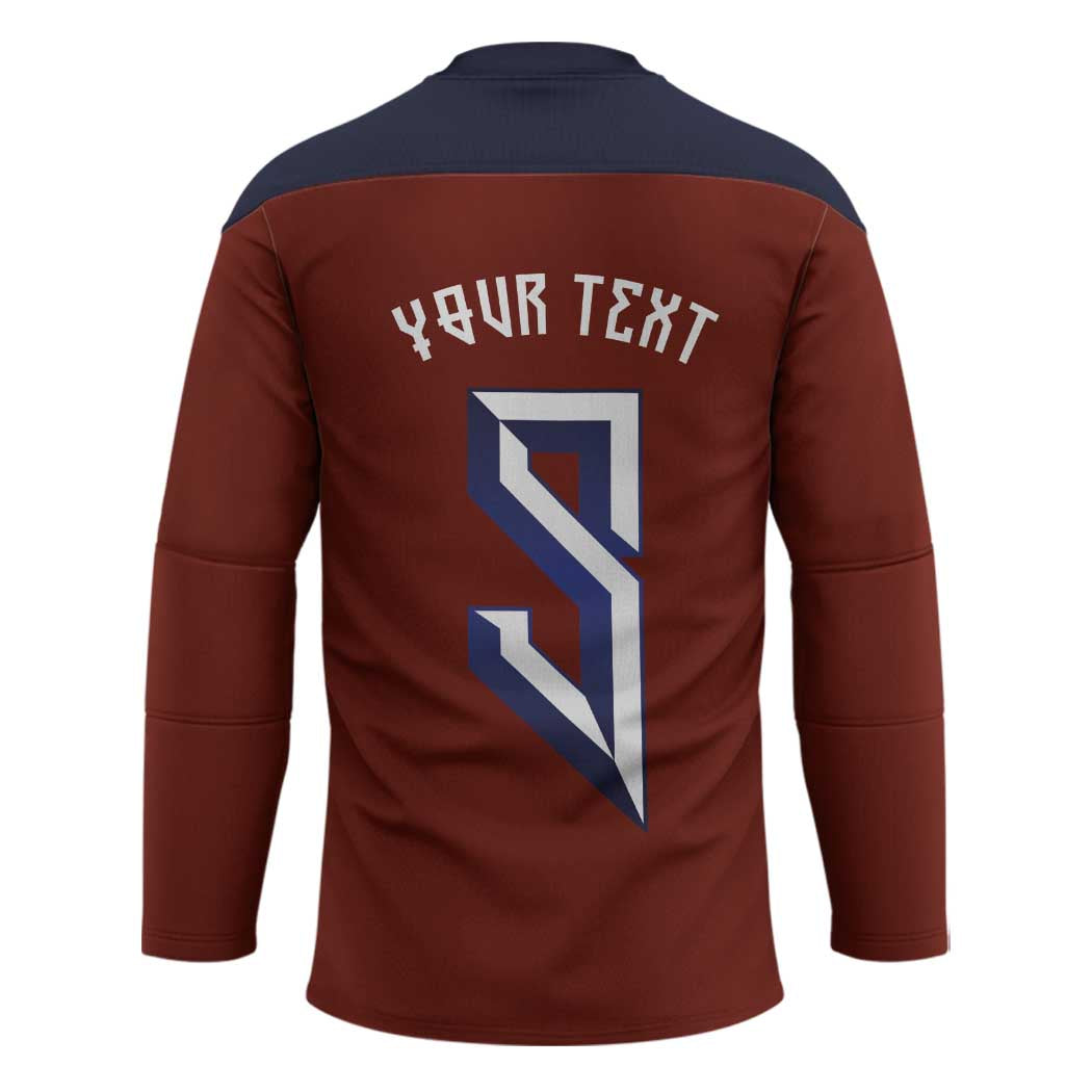 Custom Norwegian Football Hockey Jersey Norse Inspired Red Color - Wonder Print Shop