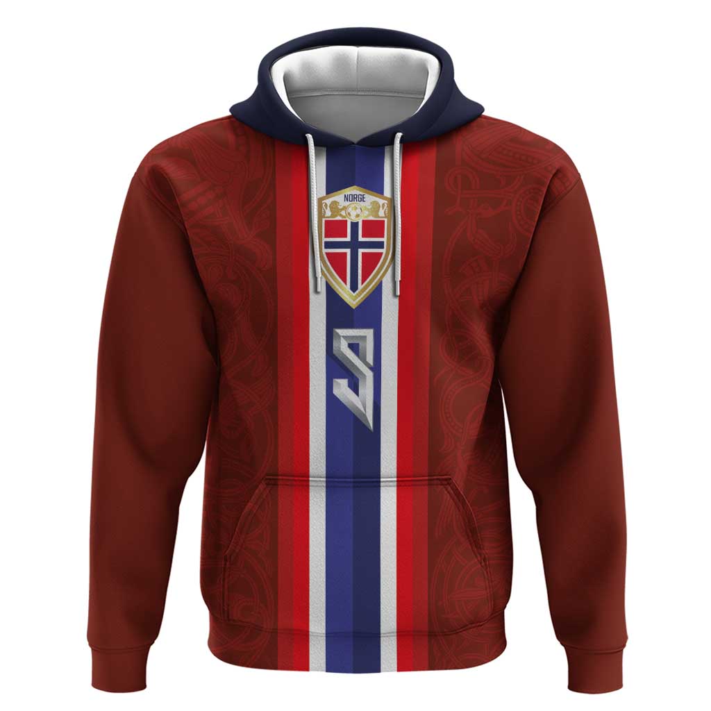 Custom Norwegian Football Hoodie Norse Inspired Red Color - Wonder Print Shop
