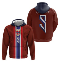 Custom Norwegian Football Hoodie Norse Inspired Red Color - Wonder Print Shop