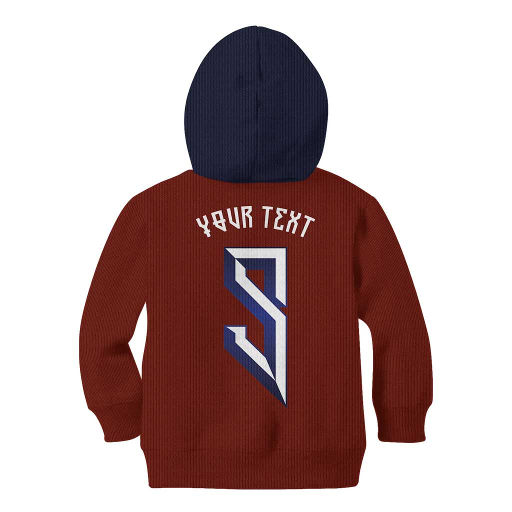 Custom Norwegian Football Kid Hoodie Norse Inspired Red Color - Wonder Print Shop