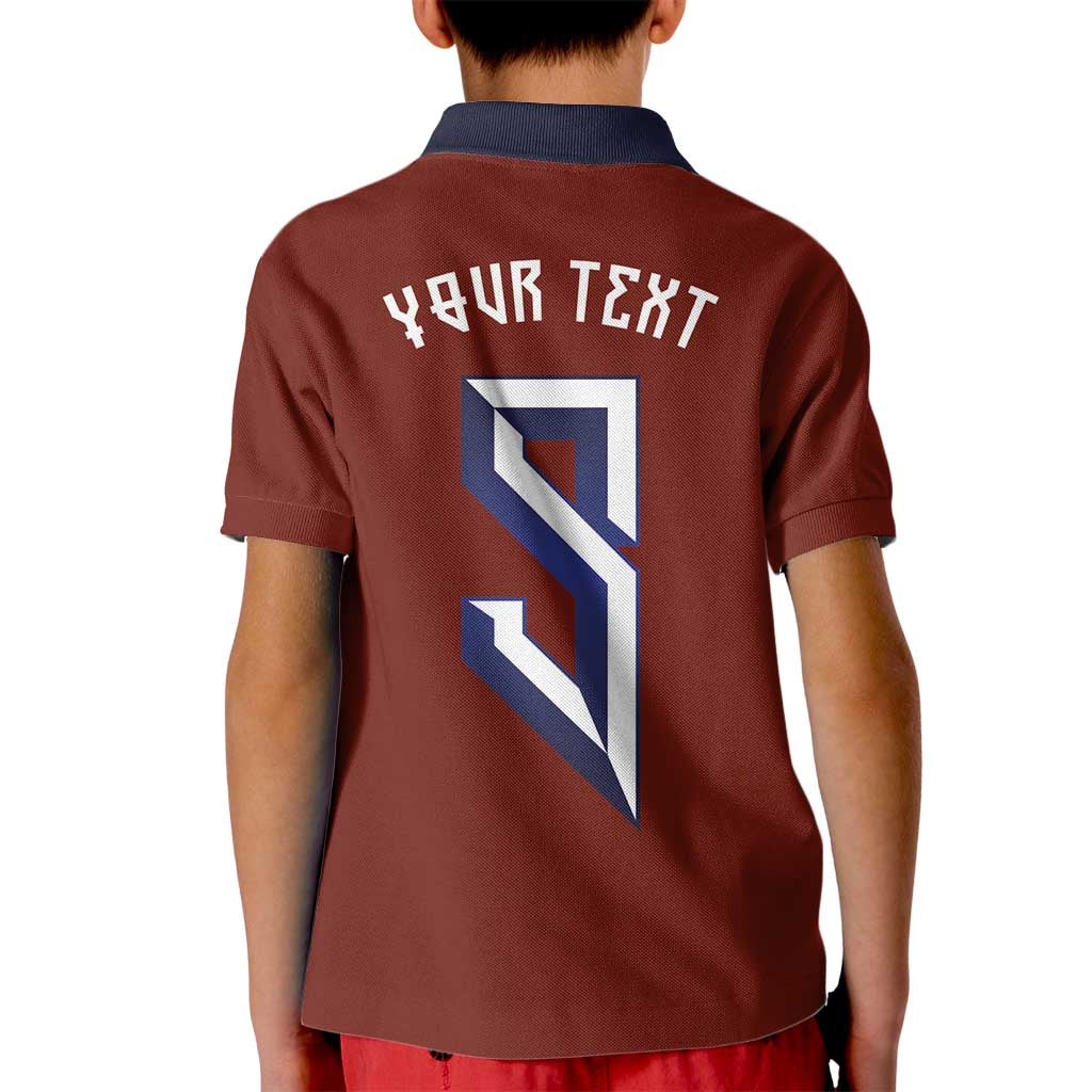 Custom Norwegian Football Kid Polo Shirt Norse Inspired Red Color - Wonder Print Shop